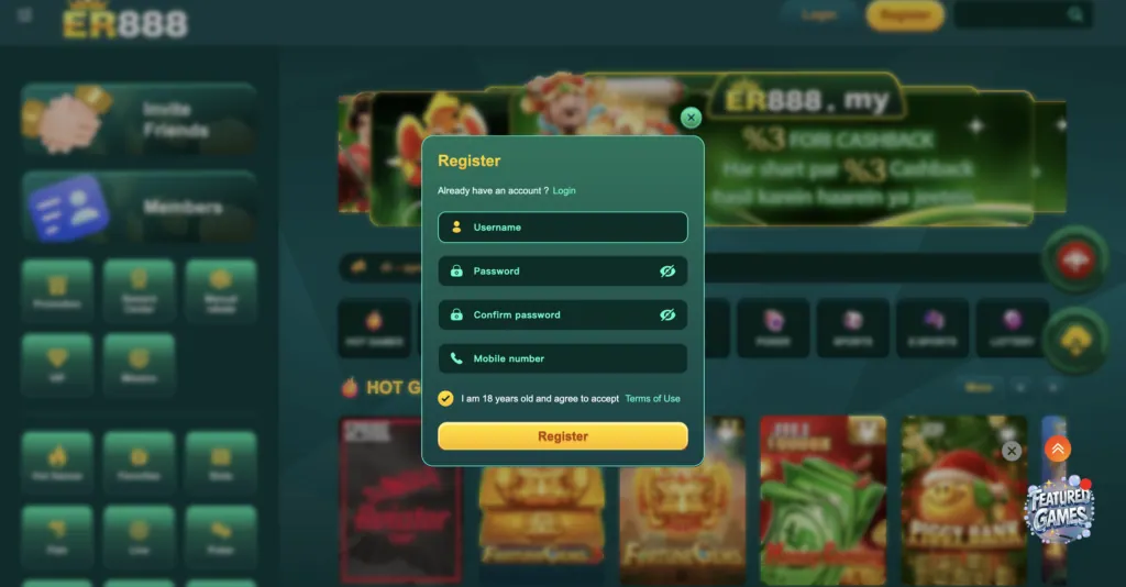 er888 game register