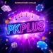 PK Plus online casino gaming banner with poker cards, casino chips, dice, and betting theme for AviatorCrash.com.pk
